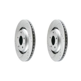 Rear Cross Drilled Slotted Coated Performance Brake Rotor Set of 2