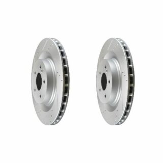 Rear Cross Drilled Slotted Coated Performance Brake Rotor Set of 2