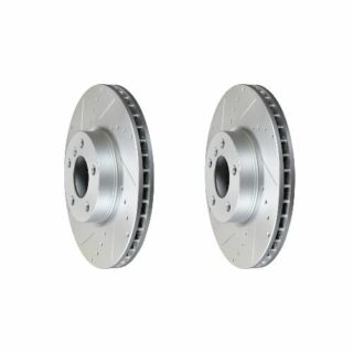 Front Cross Drilled Slotted Coated Performance Brake Rotor Set of 2