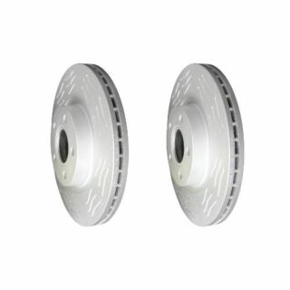 Front High Carbon Slotted Coated Heavy Duty Performance Rotor Set of 2