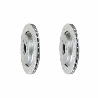 Rear Cross Drilled Slotted Coated Performance Brake Rotor Set of 2