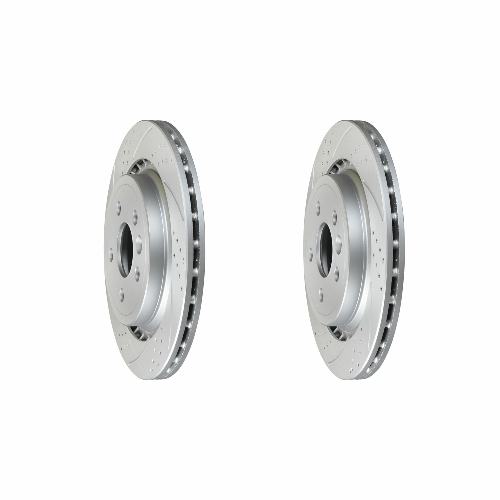 Rear Cross Drilled Slotted Coated Performance Brake Rotor Set of 2