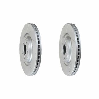 Front Cross Drilled Slotted Coated Performance Brake Rotor Set of 2