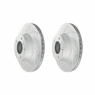 Front Cross Drilled Slotted Coated Performance Brake Rotor Set of 2