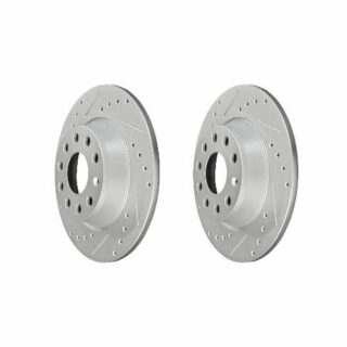 Rear Cross Drilled Slotted Coated Performance Brake Rotor Set of 2