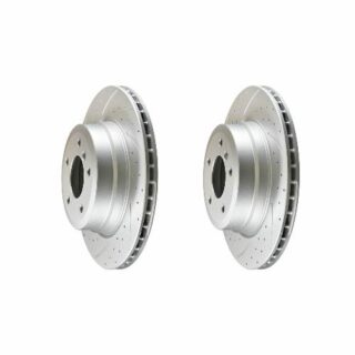 Rear Cross Drilled Slotted Coated Performance Brake Rotor Set of 2