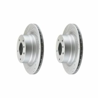 Rear Cross Drilled Slotted Coated Performance Brake Rotor Set of 2