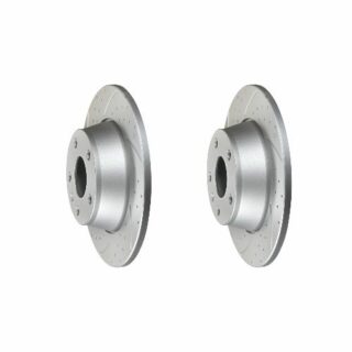 Rear Cross Drilled Slotted Coated Performance Brake Rotor Set of 2