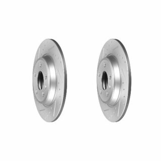 Rear Cross Drilled Slotted Coated Performance Brake Rotor Set of 2