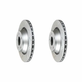 Rear Cross Drilled Slotted Coated Performance Brake Rotor Set of 2
