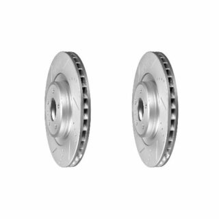 Front Cross Drilled Slotted Coated Performance Brake Rotor Set of 2