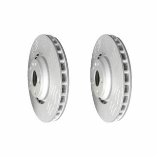 Front High Carbon Slotted Coated Heavy Duty Performance Rotor Set of 2