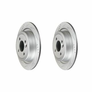 Rear Cross Drilled Slotted Coated Performance Brake Rotor Set of 2
