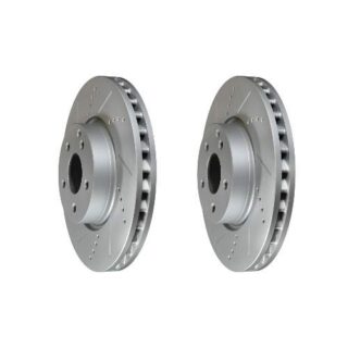 Front Cross Drilled Slotted Coated Performance Brake Rotor Set of 2
