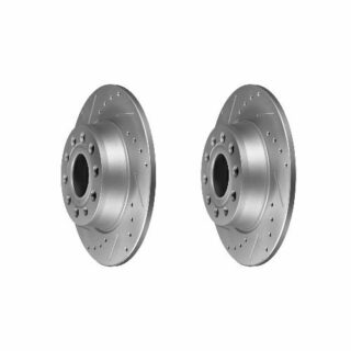 Rear Cross Drilled Slotted Coated Performance Brake Rotor Set of 2