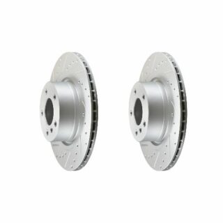 Rear Cross Drilled Slotted Coated Performance Brake Rotor Set of 2