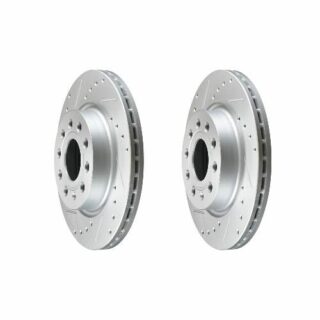 Front Cross Drilled Slotted Coated Performance Brake Rotor Set of 2