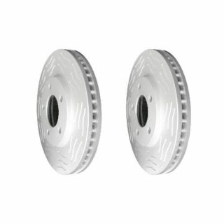 Front High Carbon Slotted Coated Heavy Duty Performance Rotor Set of 2