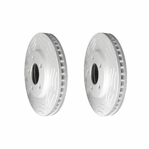 Front High Carbon Slotted Coated Heavy Duty Performance Rotor Set of 2