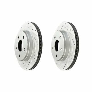 Front Cross Drilled Slotted Coated Performance Brake Rotor Set of 2