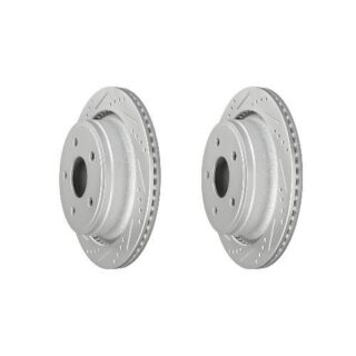 Rear Cross Drilled Slotted Coated Performance Brake Rotor Set of 2