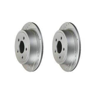 Rear Cross Drilled Slotted Coated Performance Brake Rotor Set of 2