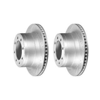 Rear Cross Drilled Slotted Coated Performance Brake Rotor Set of 2