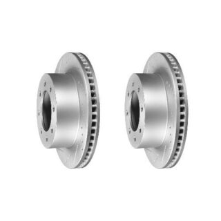 Front Cross Drilled Slotted Coated Performance Brake Rotor Set of 2