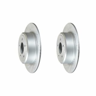 Rear Cross Drilled Slotted Coated Performance Brake Rotor Set of 2