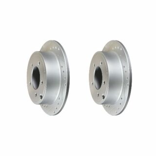 Rear Cross Drilled Slotted Coated Performance Brake Rotor Set of 2