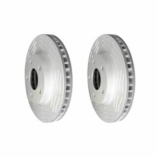 Front High Carbon Slotted Coated Heavy Duty Performance Rotor Set of 2