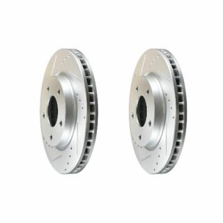Front Cross Drilled Slotted Coated Performance Brake Rotor Set of 2