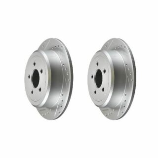 Rear Cross Drilled Slotted Coated Performance Brake Rotor Set of 2