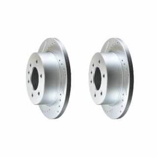 Rear Cross Drilled Slotted Coated Performance Brake Rotor Set of 2