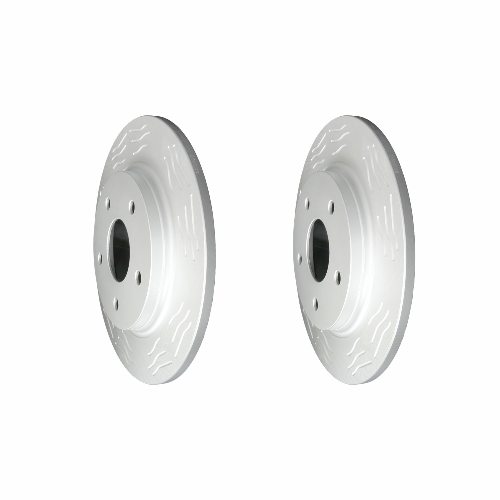 Rear High Carbon Slotted Coated Heavy Duty Performance Rotor Set of 2