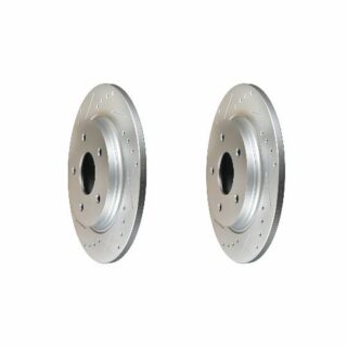 Rear Cross Drilled Slotted Coated Performance Brake Rotor Set of 2