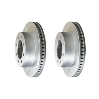 Front Cross Drilled Slotted Coated Performance Brake Rotor Set of 2
