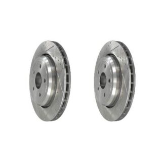 Rear Cross Drilled Slotted Coated Performance Brake Rotor Set of 2