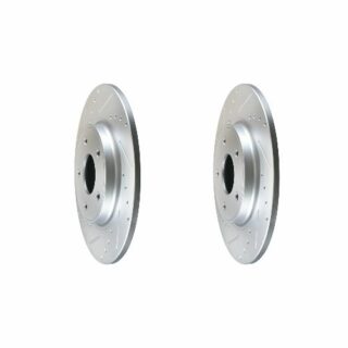 Rear Cross Drilled Slotted Coated Performance Brake Rotor Set of 2