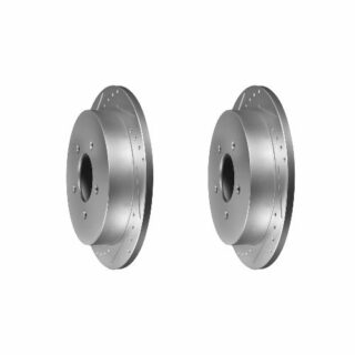 Rear Cross Drilled Slotted Coated Performance Brake Rotor Set of 2