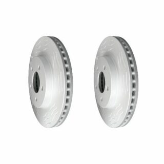 Front High Carbon Slotted Coated Heavy Duty Performance Rotor Set of 2