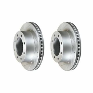 Front Cross Drilled Slotted Coated Performance Brake Rotor Set of 2