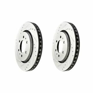 Front Cross Drilled Slotted Coated Performance Brake Rotor Set of 2