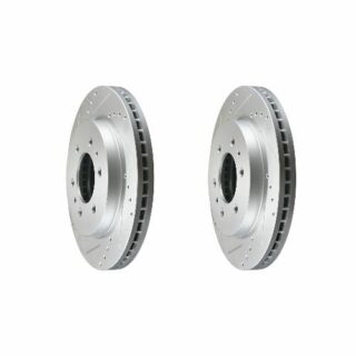 Front Cross Drilled Slotted Coated Performance Brake Rotor Set of 2