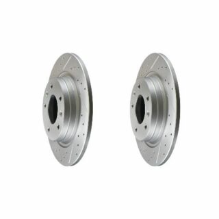 Rear Cross Drilled Slotted Coated Performance Brake Rotor Set of 2