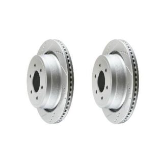 Rear Cross Drilled Slotted Coated Performance Brake Rotor Set of 2