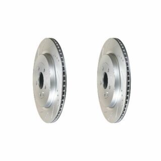 Rear Cross Drilled Slotted Coated Performance Brake Rotor Set of 2