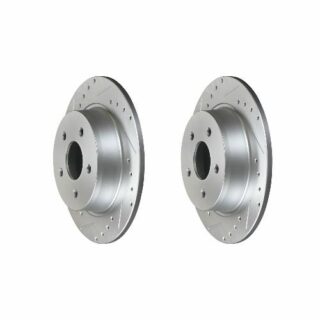 Rear Cross Drilled Slotted Coated Performance Brake Rotor Set of 2