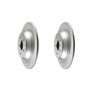 Rear Cross Drilled Slotted Coated Performance Brake Rotor Set of 2