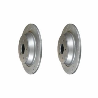 Rear Cross Drilled Slotted Coated Performance Brake Rotor Set of 2
